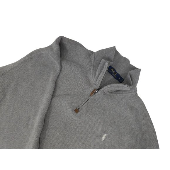 Polo Ralph Lauren Quarter Zip Pull Over Sweatshirt Large Men's Gray Long Sleeve - Picture 1 of 4